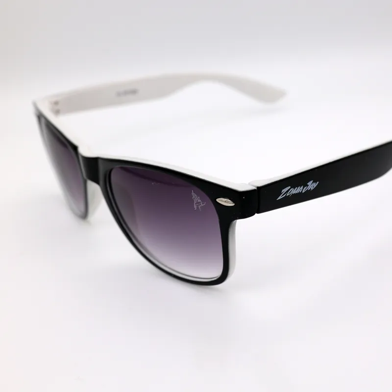 Zuma Jay Wayfarer Sunglasses Black White Arms-1